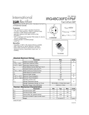 IRG4BC30FD1 数据手册首页