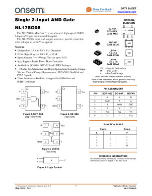NL17SG08 数据手册首页