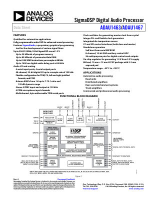 ADAU1463-1467 datasheet cover page