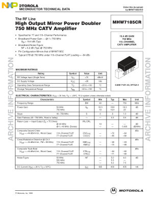 MHW7185CR datasheet cover page