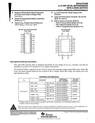 SN74LVT244B datasheet cover page