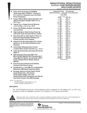 SN74ALVTH162244 datasheet cover page