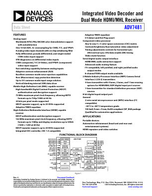 ADV7481 数据手册首页
