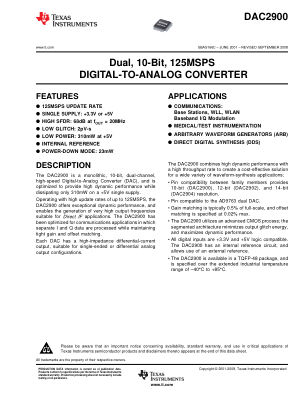 DAC2900 datasheet cover page