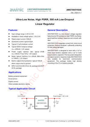 AW37005YXXX datasheet cover page