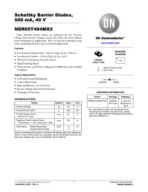 NSR05T404MX datasheet cover page