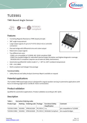 INFINEON-TLE5501-DS- 数据手册首页