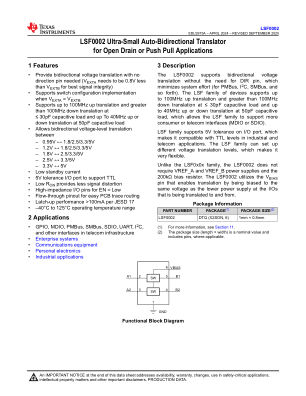 LSF0002 datasheet cover page