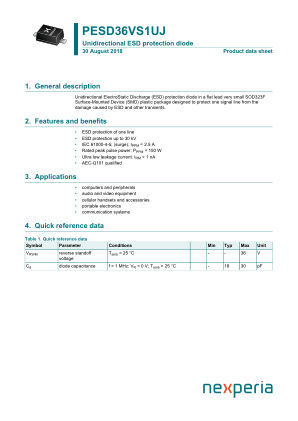 PESD36VS1UJ datasheet cover page