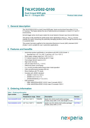 74LVC2G02DC-Q100H datasheet cover page