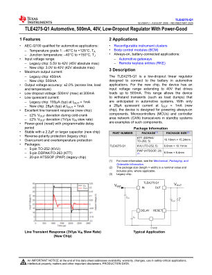 TLE4275-Q1 datasheet cover page