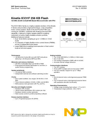 KV31P100M120SF8 datasheet cover page