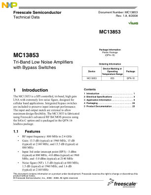 MC13853 数据手册首页
