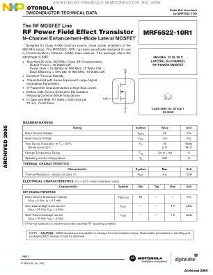 MRF6522 datasheet cover page