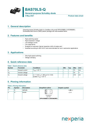 BAS70LS-QYL datasheet cover page