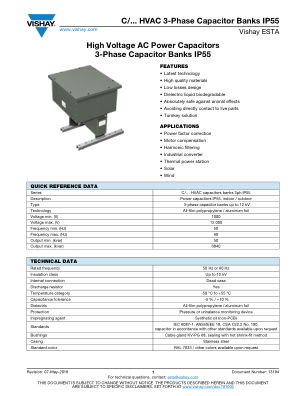 C-HVAC3PHCAPBANKSIP55 datasheet cover page