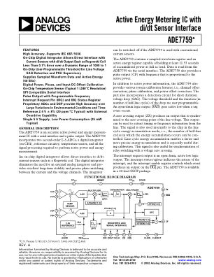 ADE7759 数据手册首页