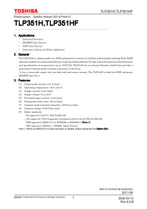 TLP351H datasheet cover page