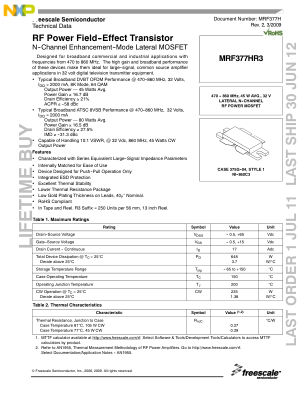 MRF377H 数据手册首页
