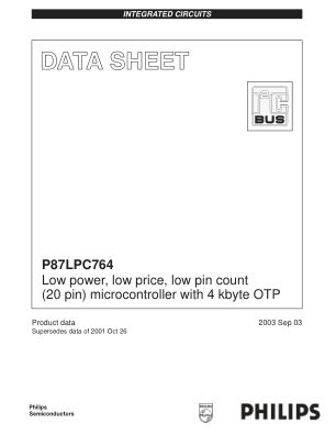 P87LPC764 datasheet cover page