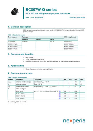 BC807-40W-QX datasheet cover page