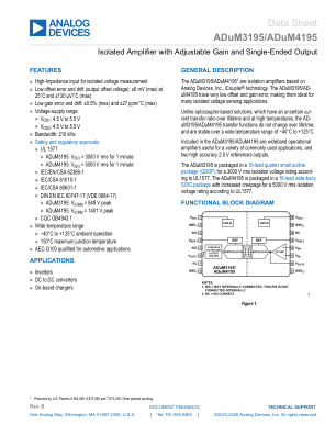 ADUM3195 datasheet cover page