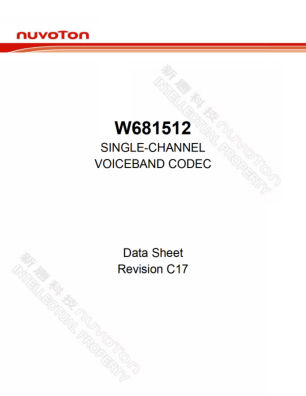 W681512 数据手册首页