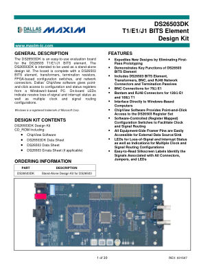 DS26503DK datasheet cover page