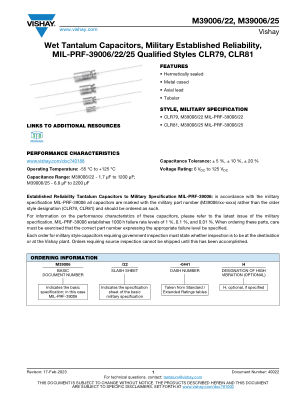 M3900622M3900625 datasheet cover page