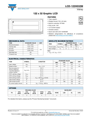 LCD122H032M datasheet cover page