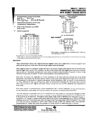 SN74121 datasheet cover page