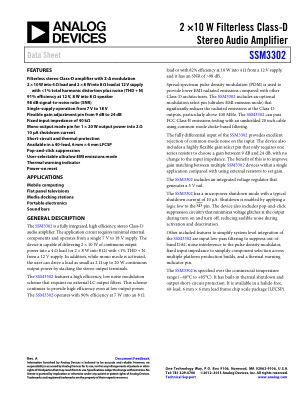 SSM3302 datasheet cover page