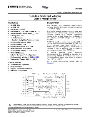 DAC8805 datasheet cover page
