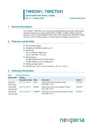 74HCT541DB datasheet cover page