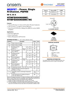 NTMFS006N08MC datasheet cover page