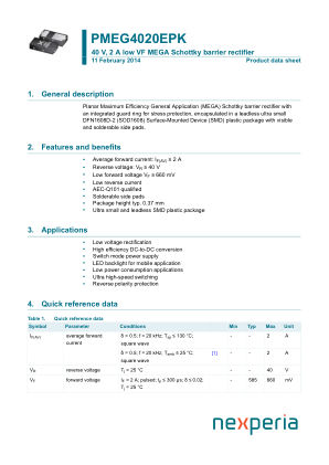 PMEG4020EPK 数据手册首页