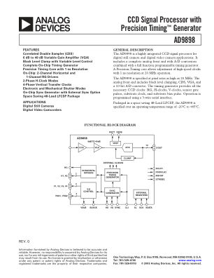 AD9898 数据手册首页
