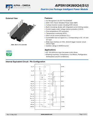 AIP5N10K060Q4S datasheet cover page