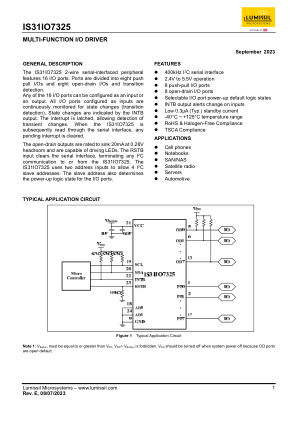 IS31IO7325-GRLS4 datasheet cover page
