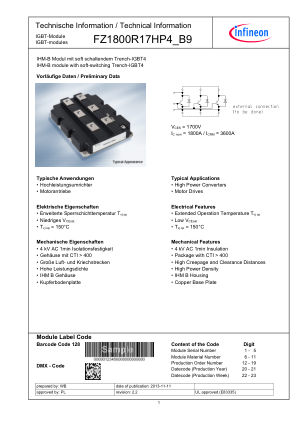 FZ1800R17HP4-B9 datasheet cover page
