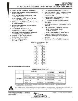 SN74CB3T3384 数据手册首页