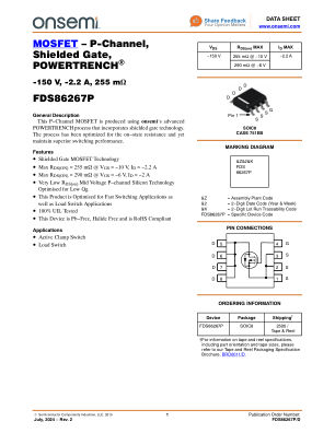 FDS86267P datasheet cover page