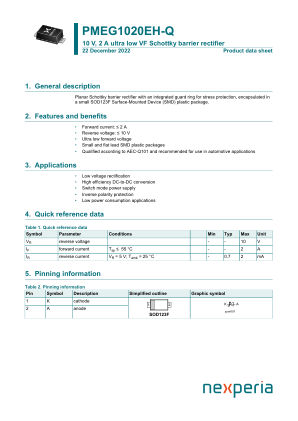 PMEG1020EH-QX datasheet cover page