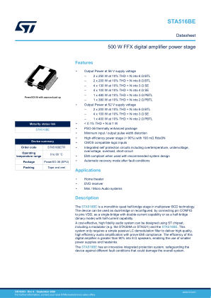 STA516BE datasheet cover page