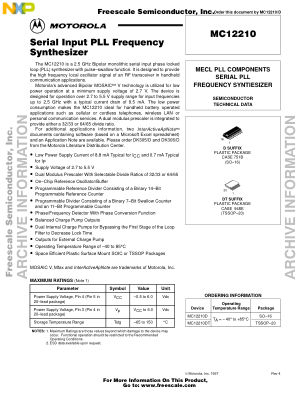 MC12210 datasheet cover page