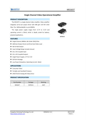 MS1637 datasheet cover page