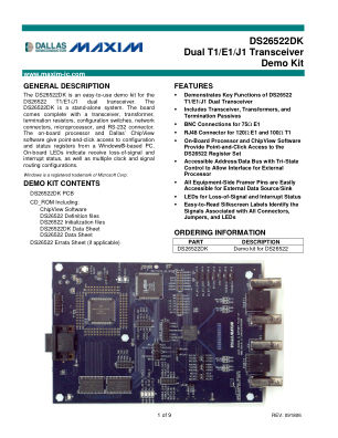 DS26522DK datasheet cover page