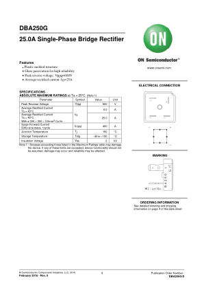 DBA250G 数据手册首页