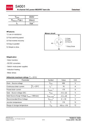 S4001 datasheet cover page