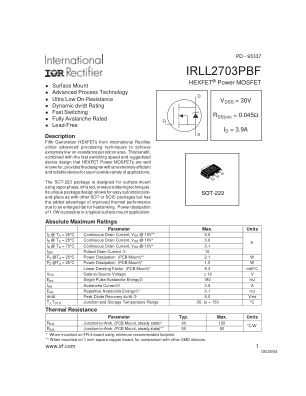 IRLL2703 datasheet cover page